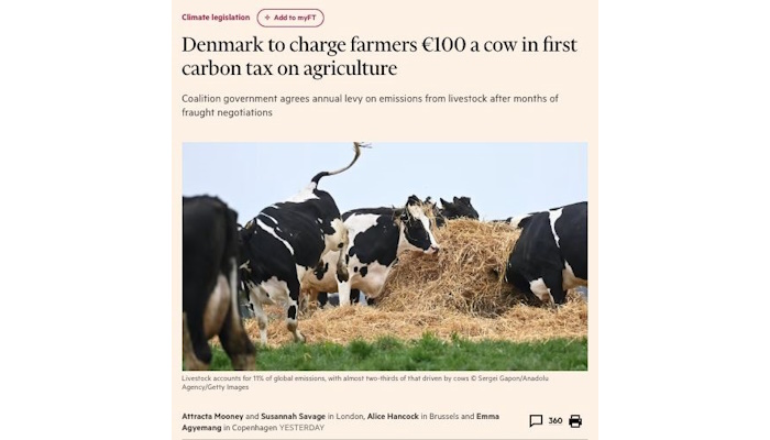 Taani kehtestab lehmadele peeretamise maksu